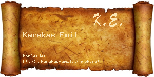 Karakas Emil névjegykártya