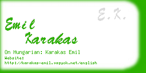 emil karakas business card